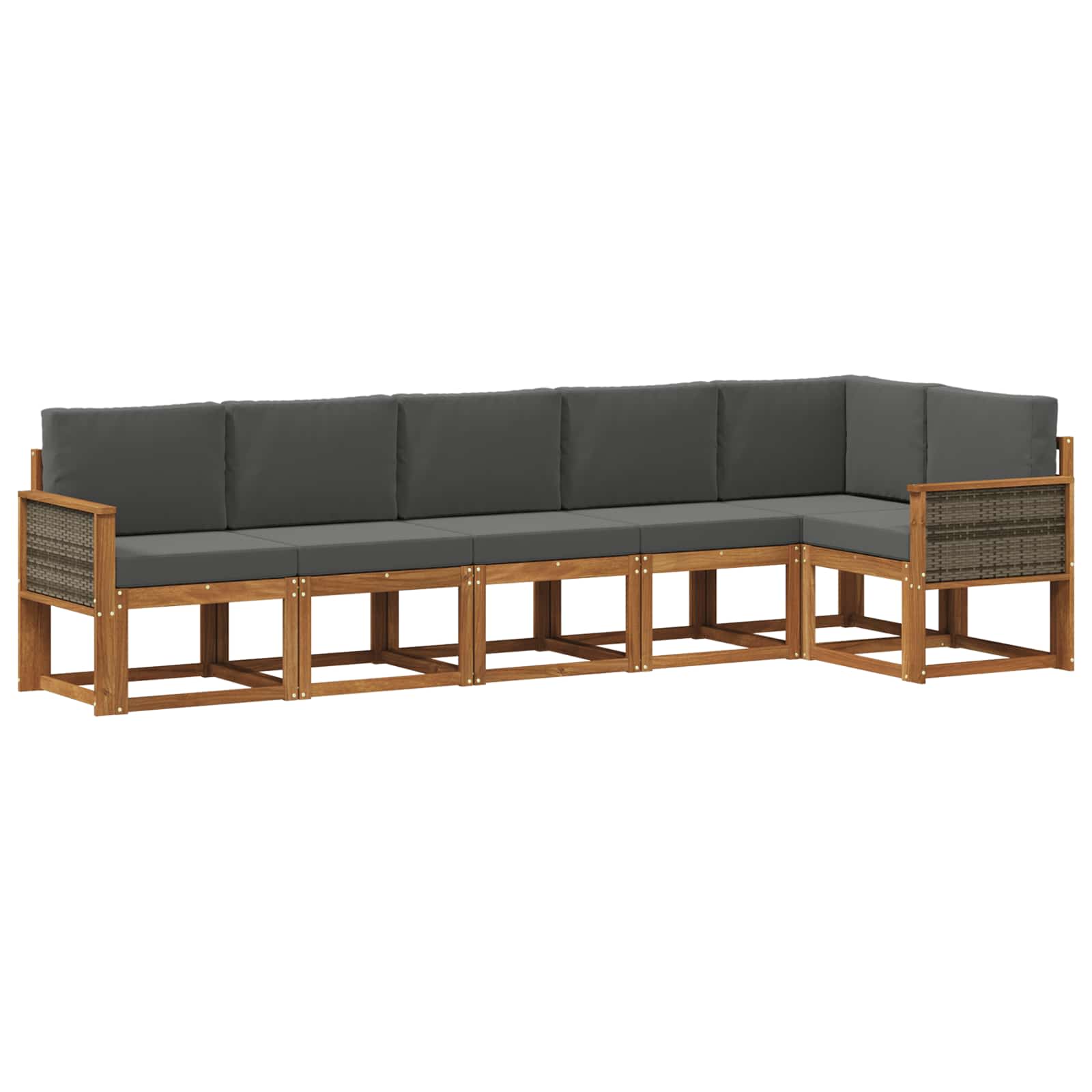 Set vanjskih sofa 6 pcs Prirodna i antracit Poliester