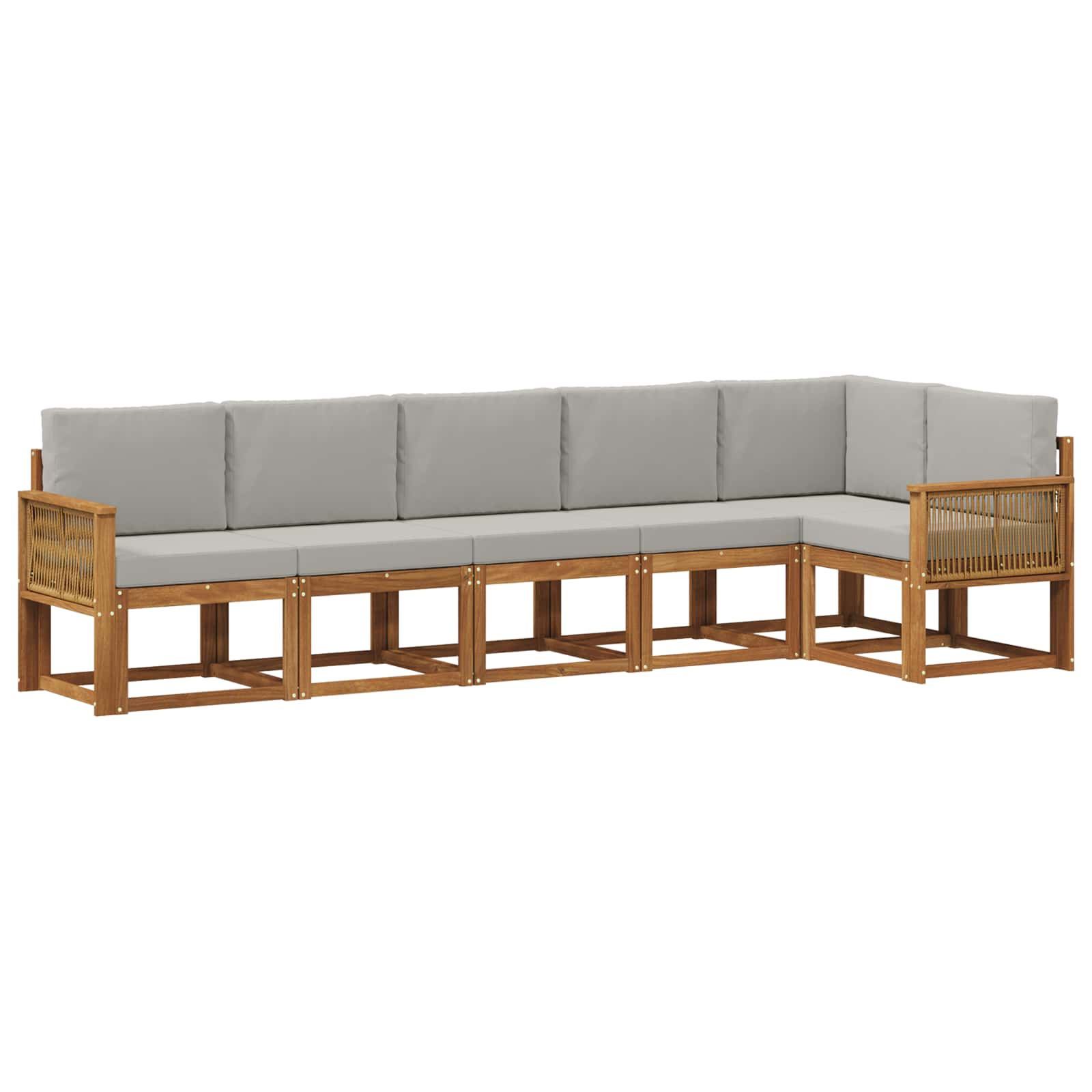 Set vanjskih sofa 6 pcs Prirodna i svjetlosiva Poliester
