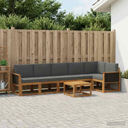 Set vanjskih sofa 7 kom. Prirodna i antracit Poliester
