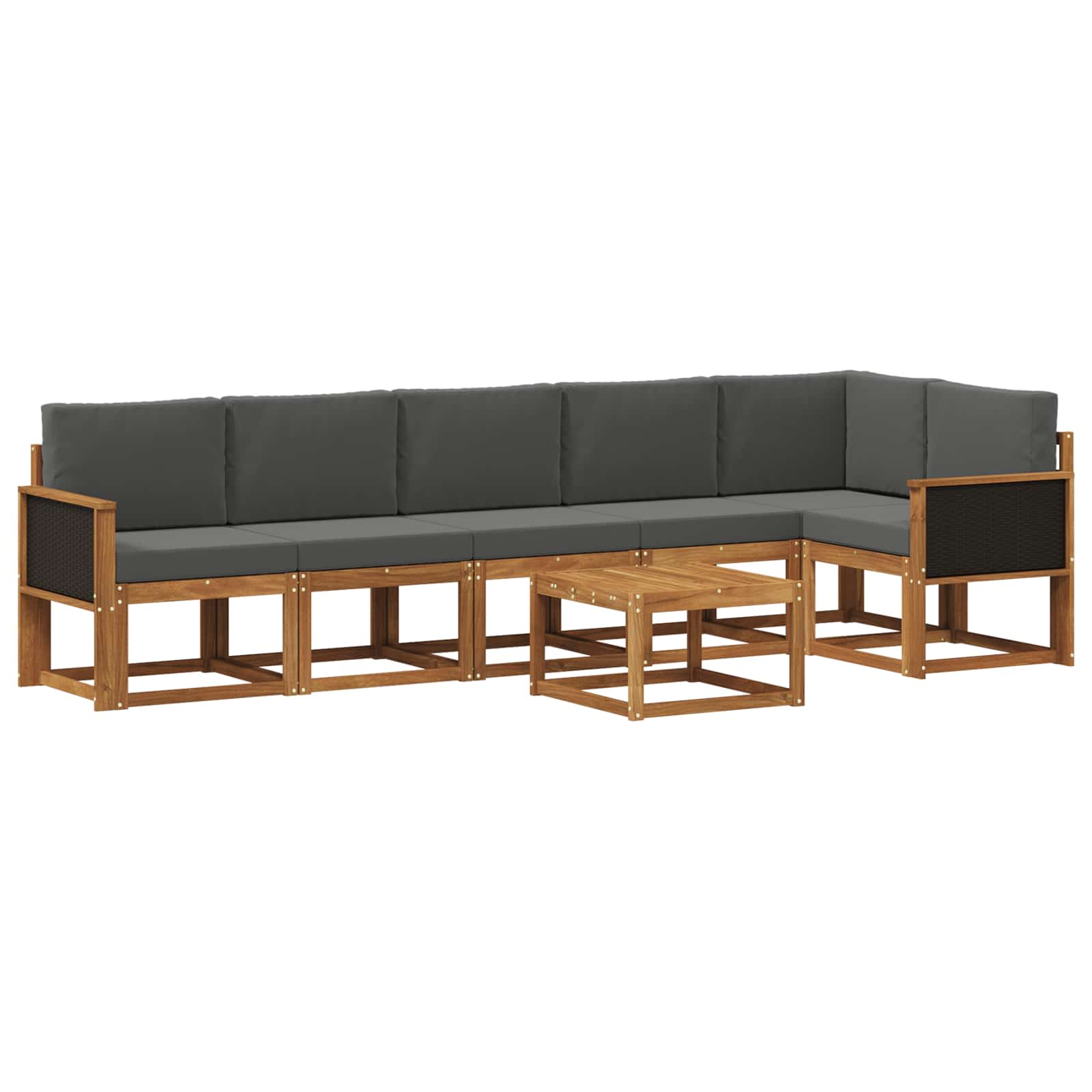 Set vanjskih sofa 7 kom. Prirodna i antracit Poliester