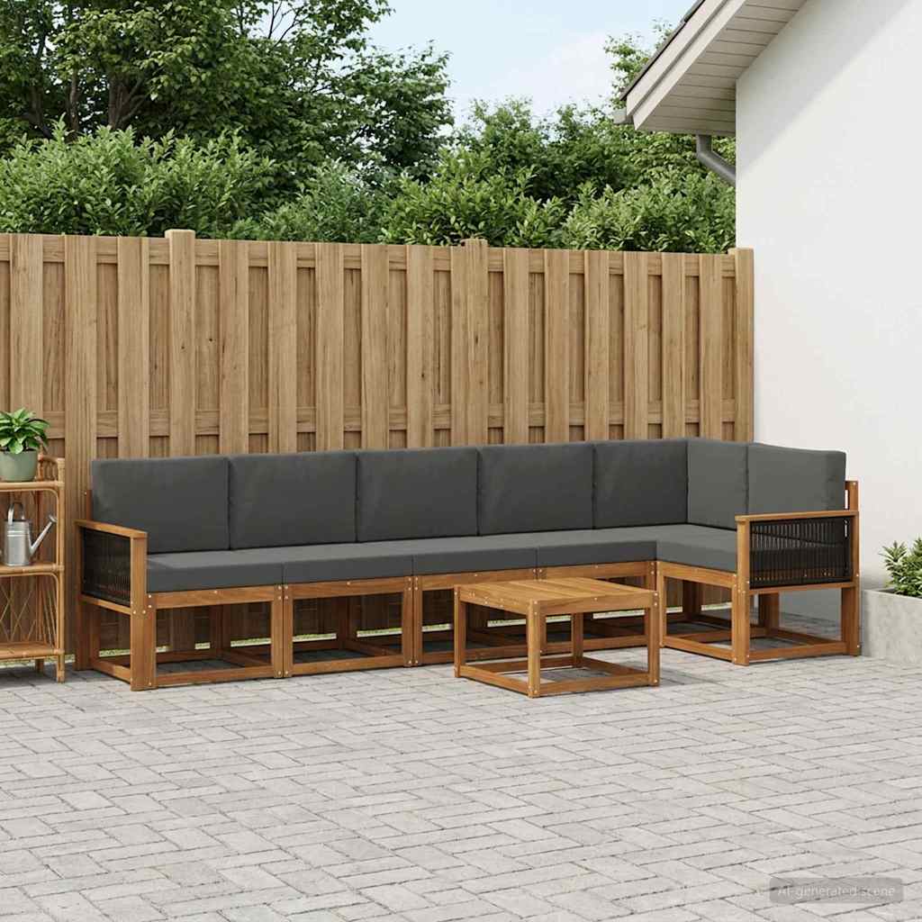 Set vanjskih sofa 7 kom. Prirodna i antracit Poliester