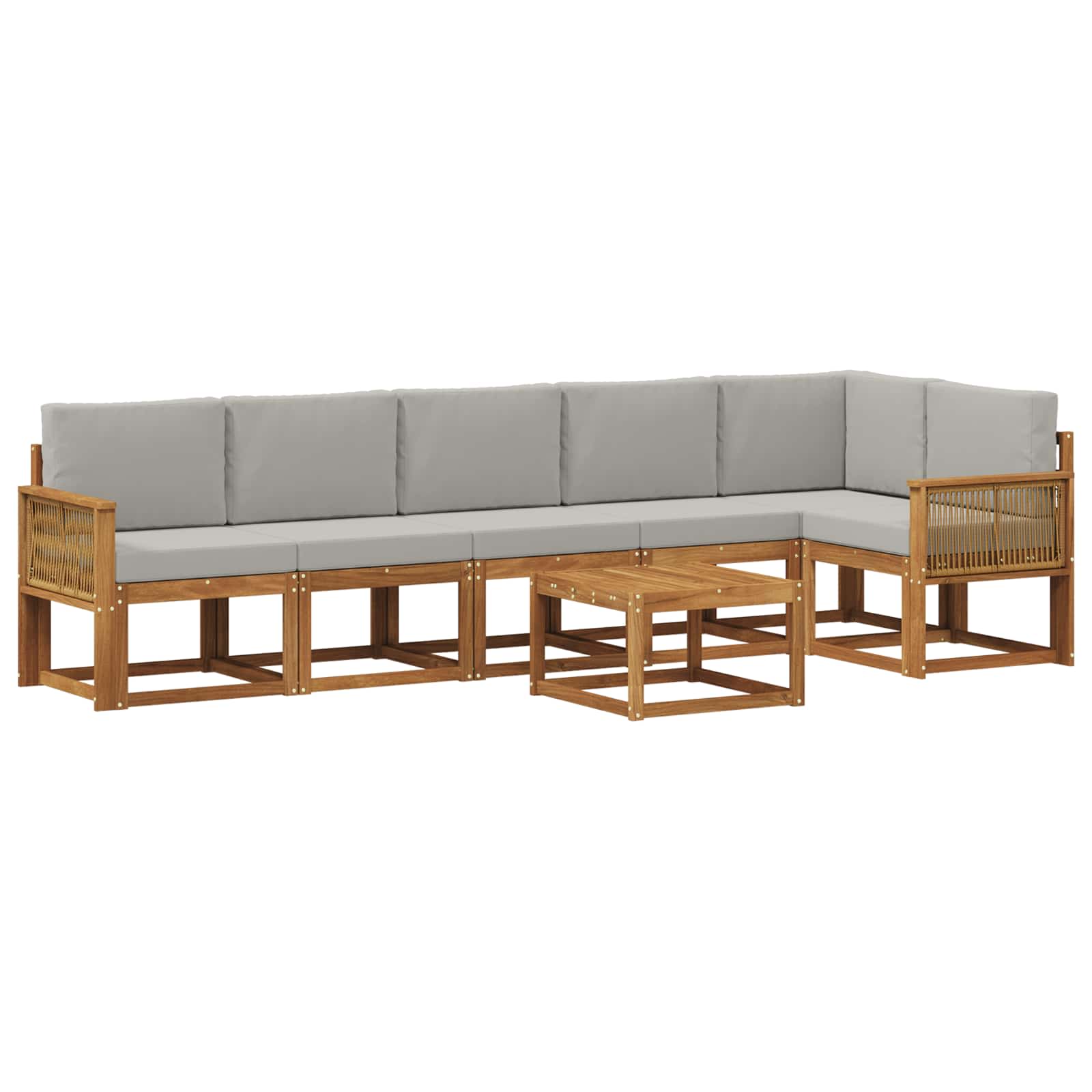 Set vanjskih sofa 7 pcs Prirodna i svjetlosiva Poliester