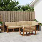 Set vanjskih sofa s jastukom 8 pcs Prirodna i bež Poliester