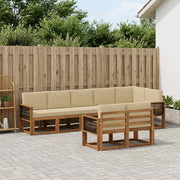 Set vanjskih sofa 8 kom. Prirodna i bež Poliester