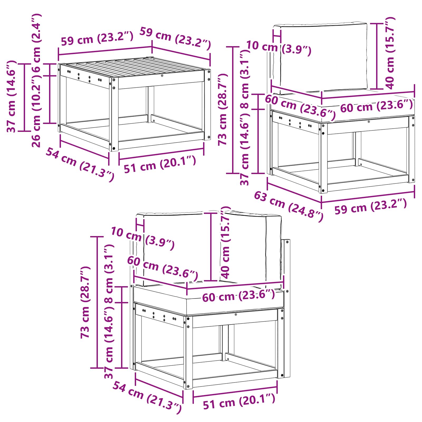 Set vanjskih sofa 9 pcs Prirodna i svjetlosiva Poliester