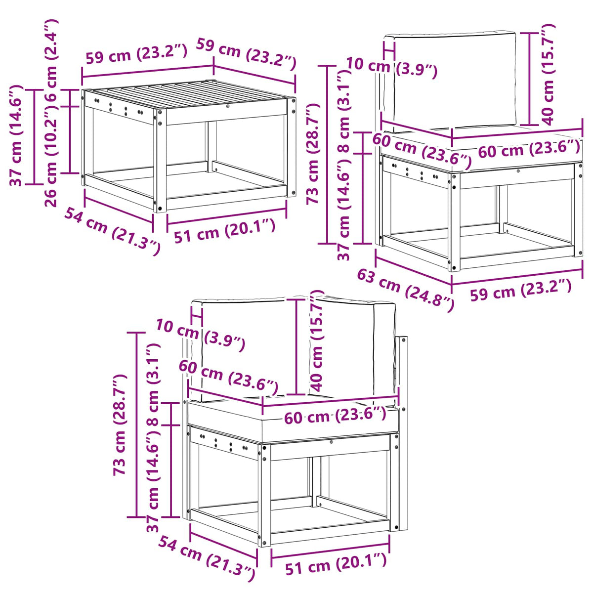 Set vanjskih sofa 9 kom. Prirodna i bež Poliester