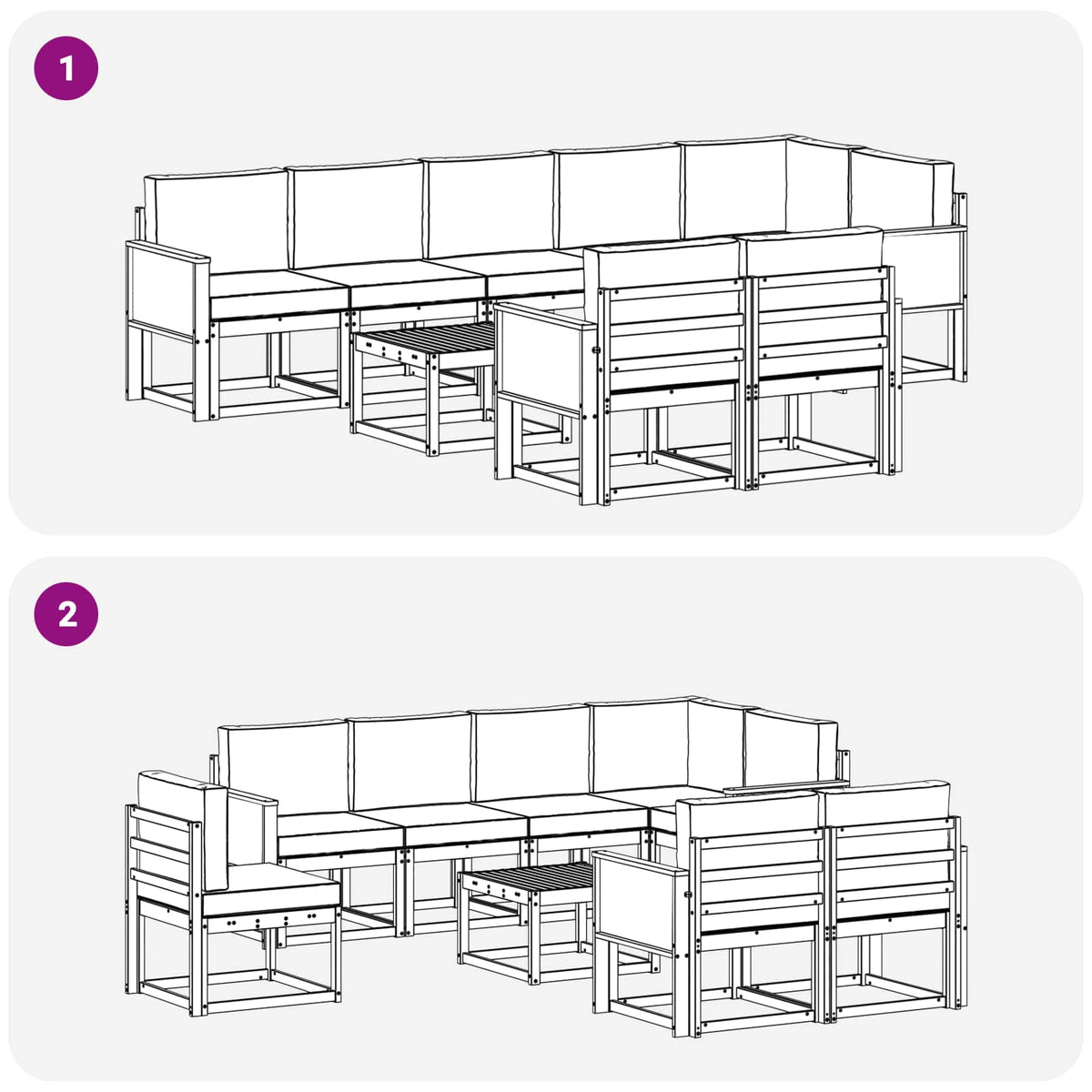 Set vanjskih sofa 9 kom. Prirodna i bež Poliester