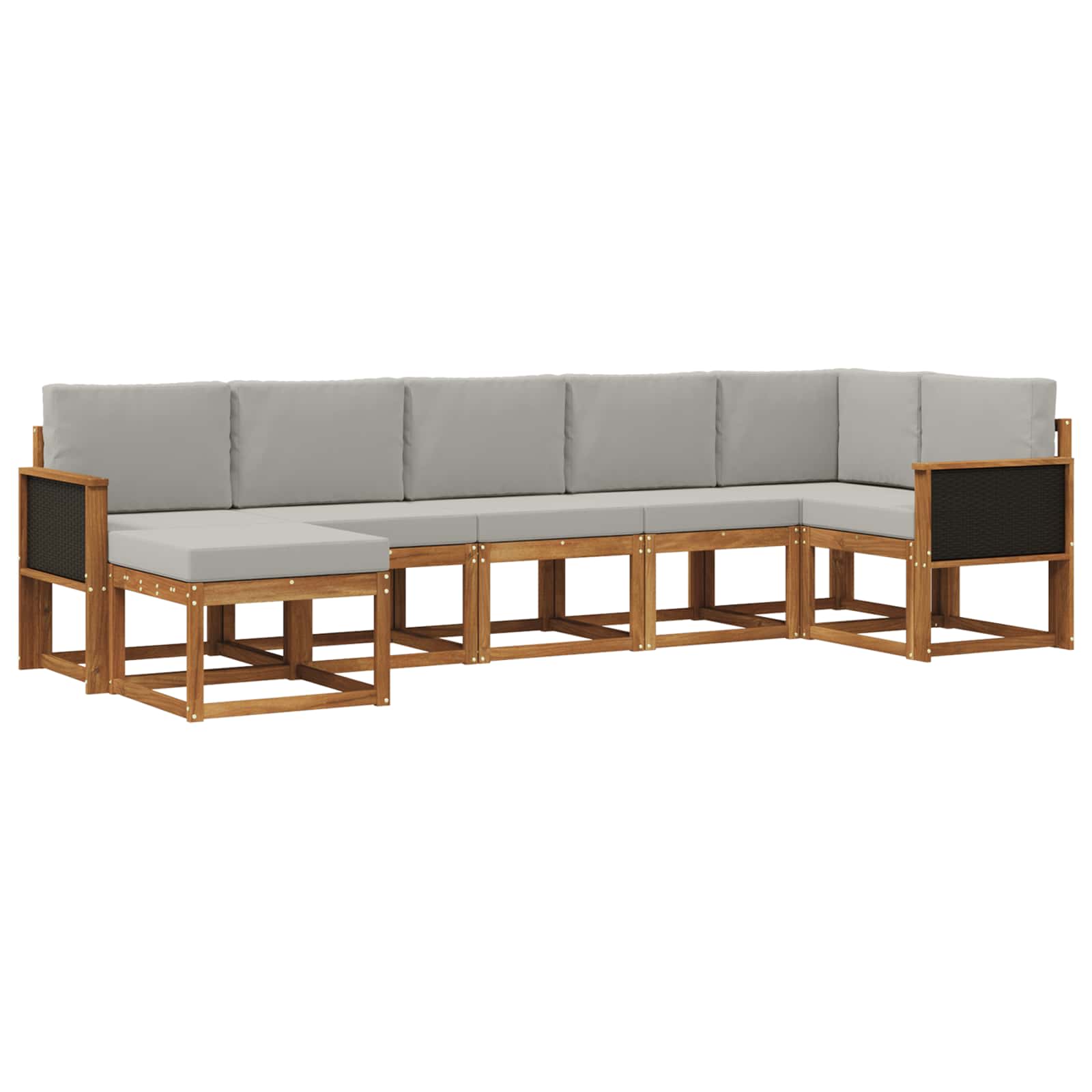 Set vanjskih sofa 7 pcs Prirodna i svjetlosiva Poliester