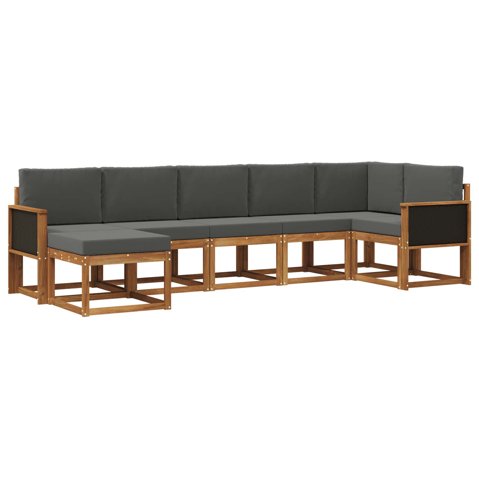 Set vanjskih sofa 7 pcs Prirodna i antracit Poliester
