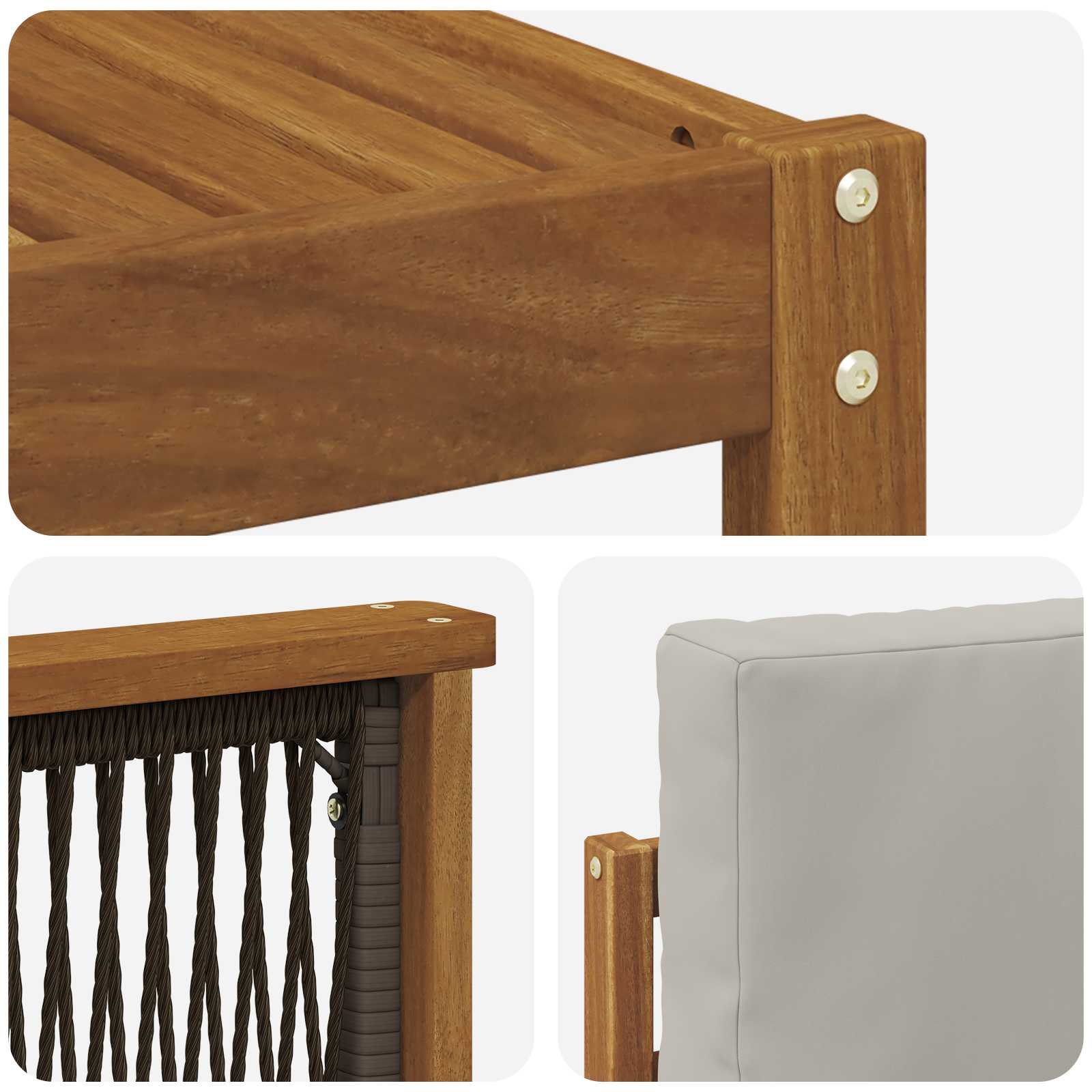 Set vanjskih sofa 7 pcs Prirodna i svjetlosiva Poliester