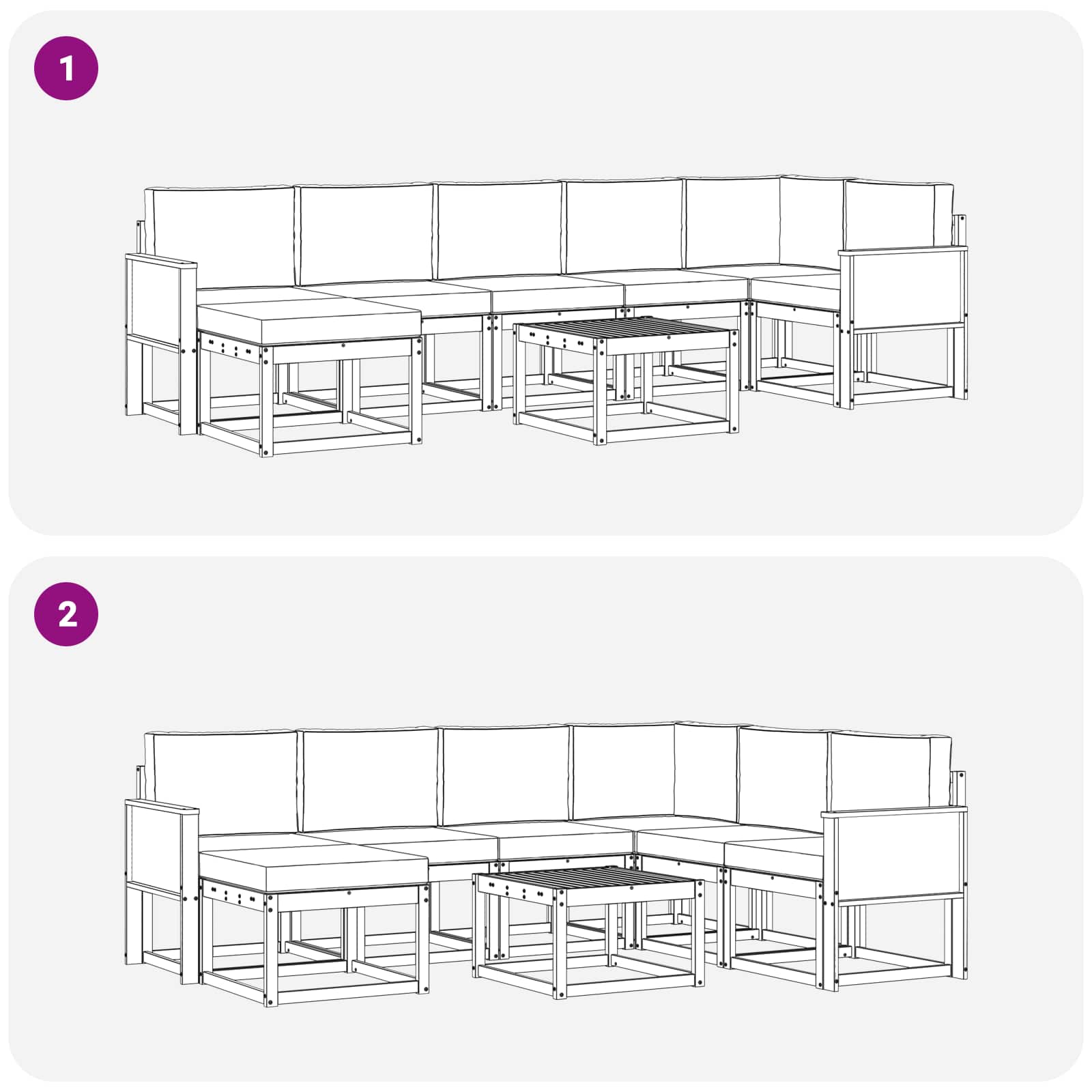 Set vanjskih sofa s jastukom 8 pcs Prirodna i krem Poliester