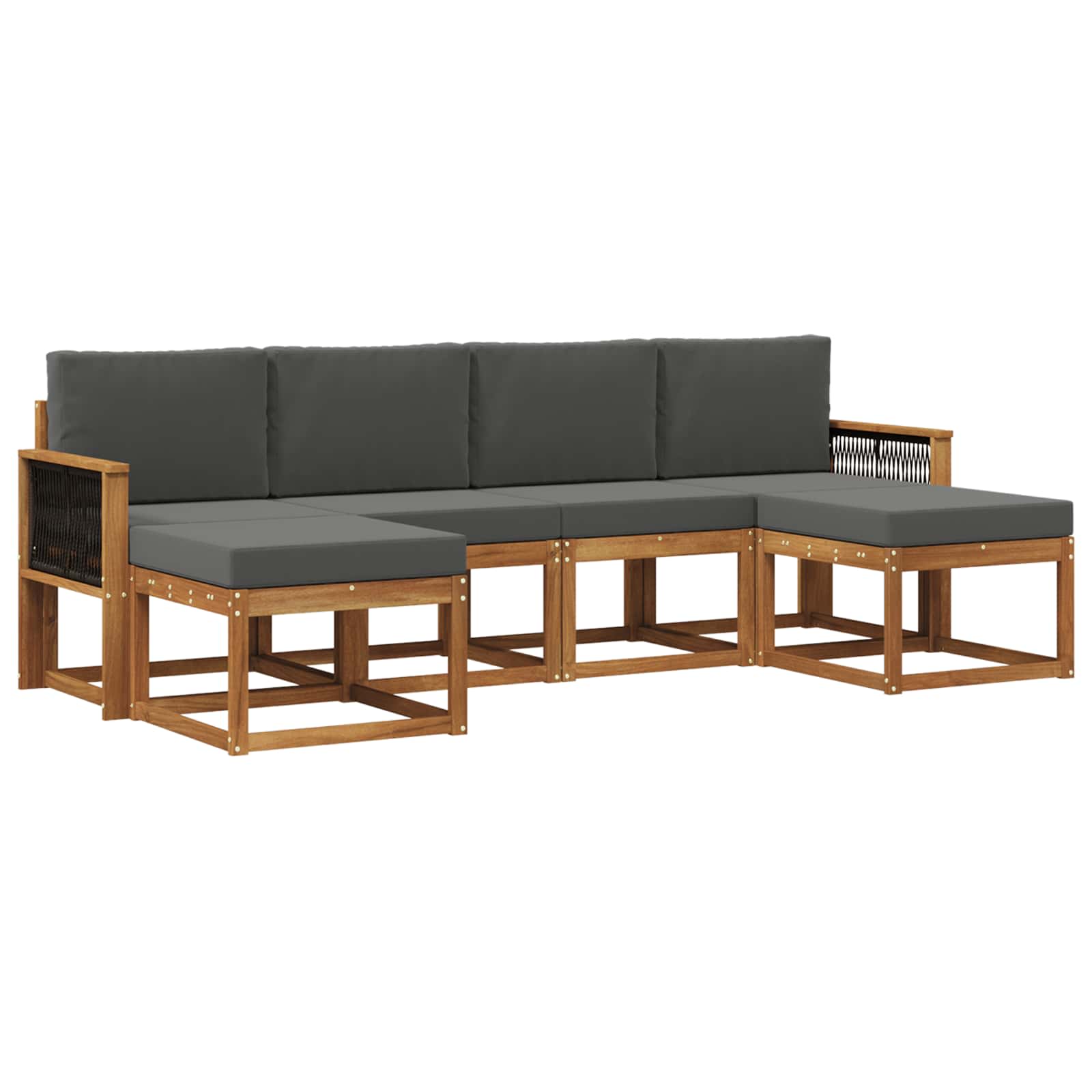 Set vanjskih sofa 6 pcs Prirodna i antracit Poliester