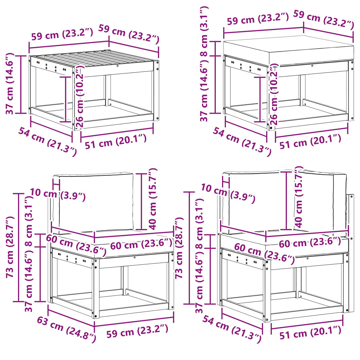 Set vanjskih sofa 9 kom. Prirodna i svjetlosiva