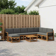 Set vanjskih sofa 9 kom. Prirodna i antracit