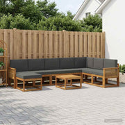 Set vanjskih sofa 9 kom. Prirodna i antracit