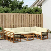 Set vanjskih sofa 10 kom. Prirodna i krem