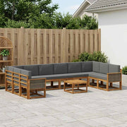 Set vanjskih sofa 11 kom. Prirodna i antracit