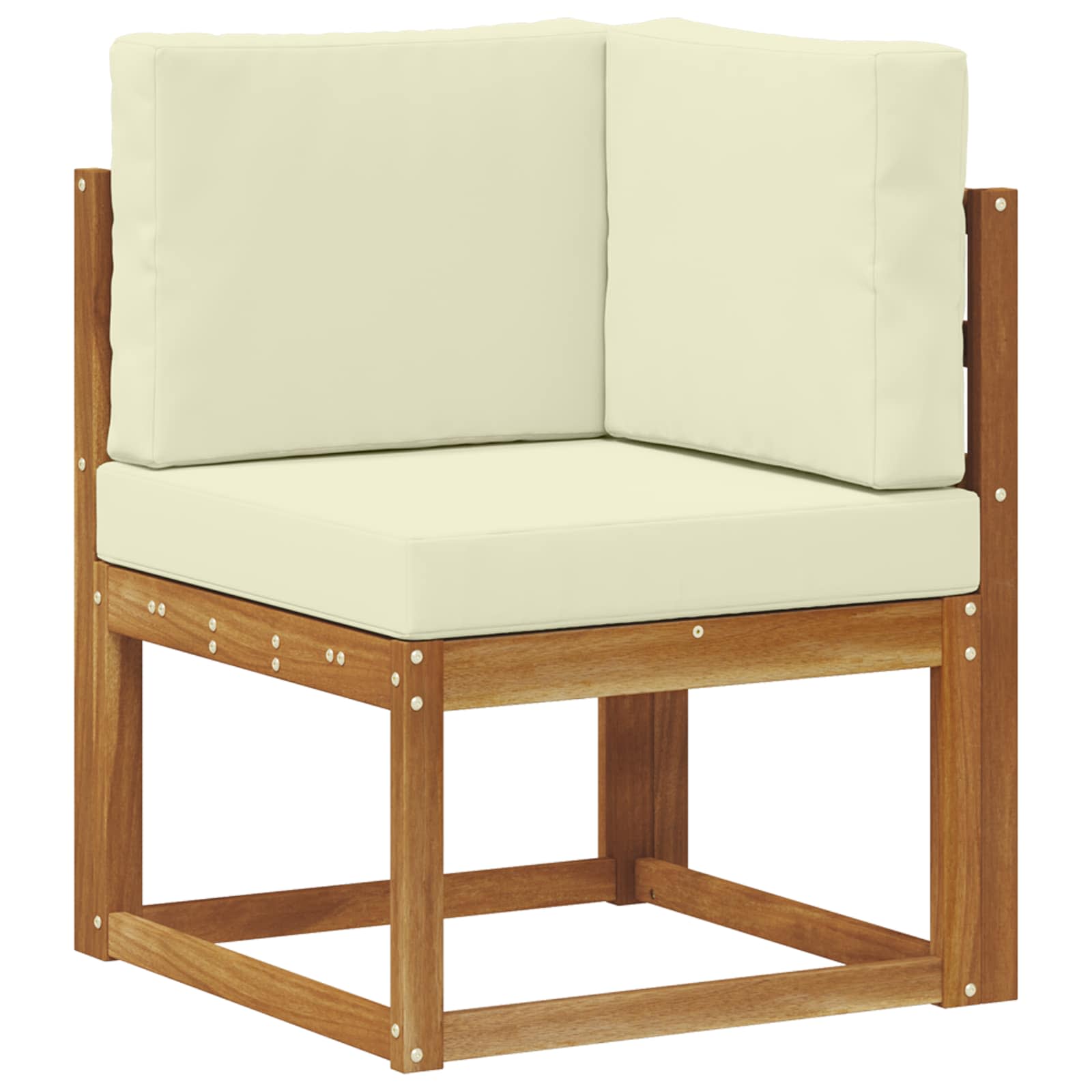 Set vanjskih sofa 11 kom. Prirodna i krem Čvrsto drvo akacije