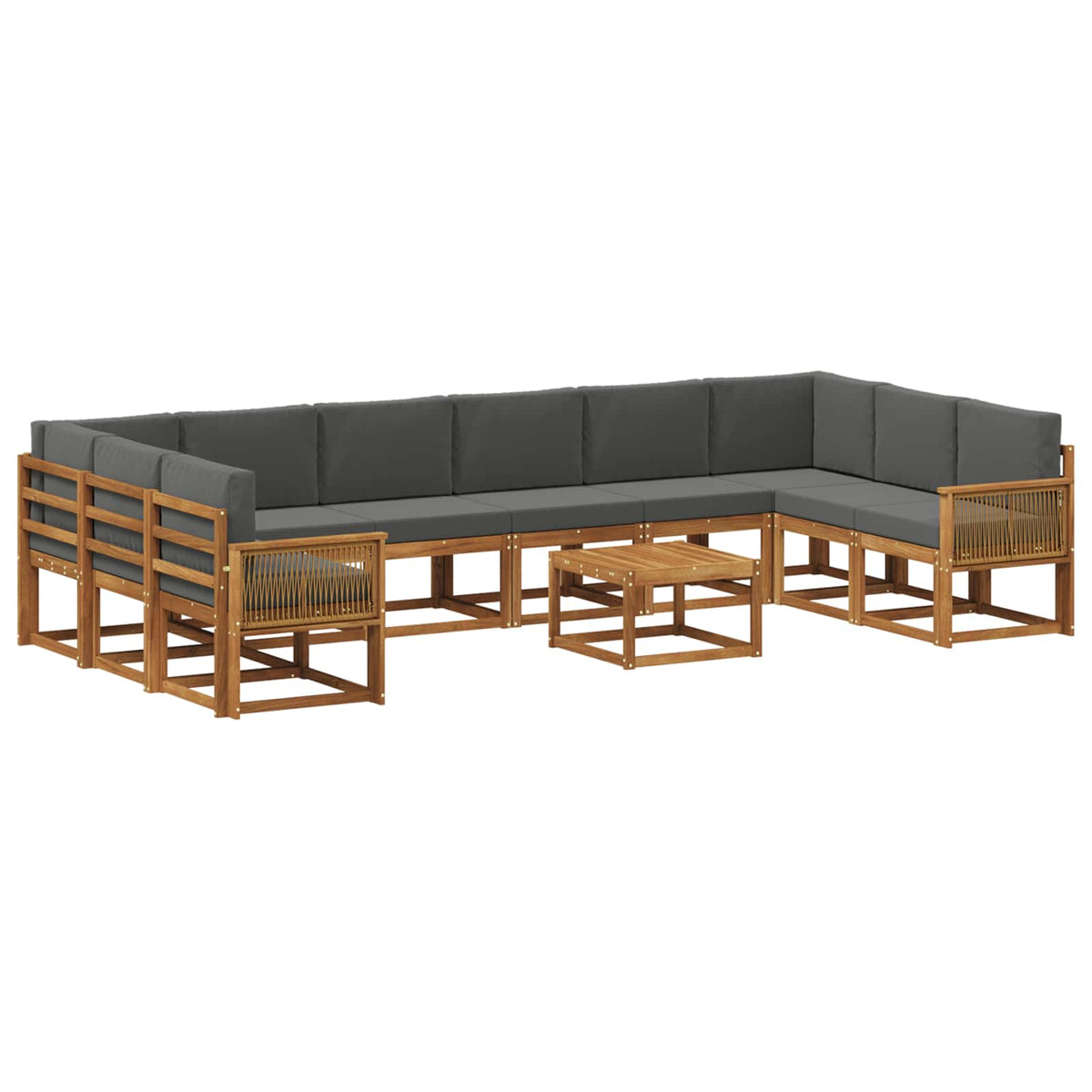 Set vanjskih sofa 11 kom. Prirodna i antracit