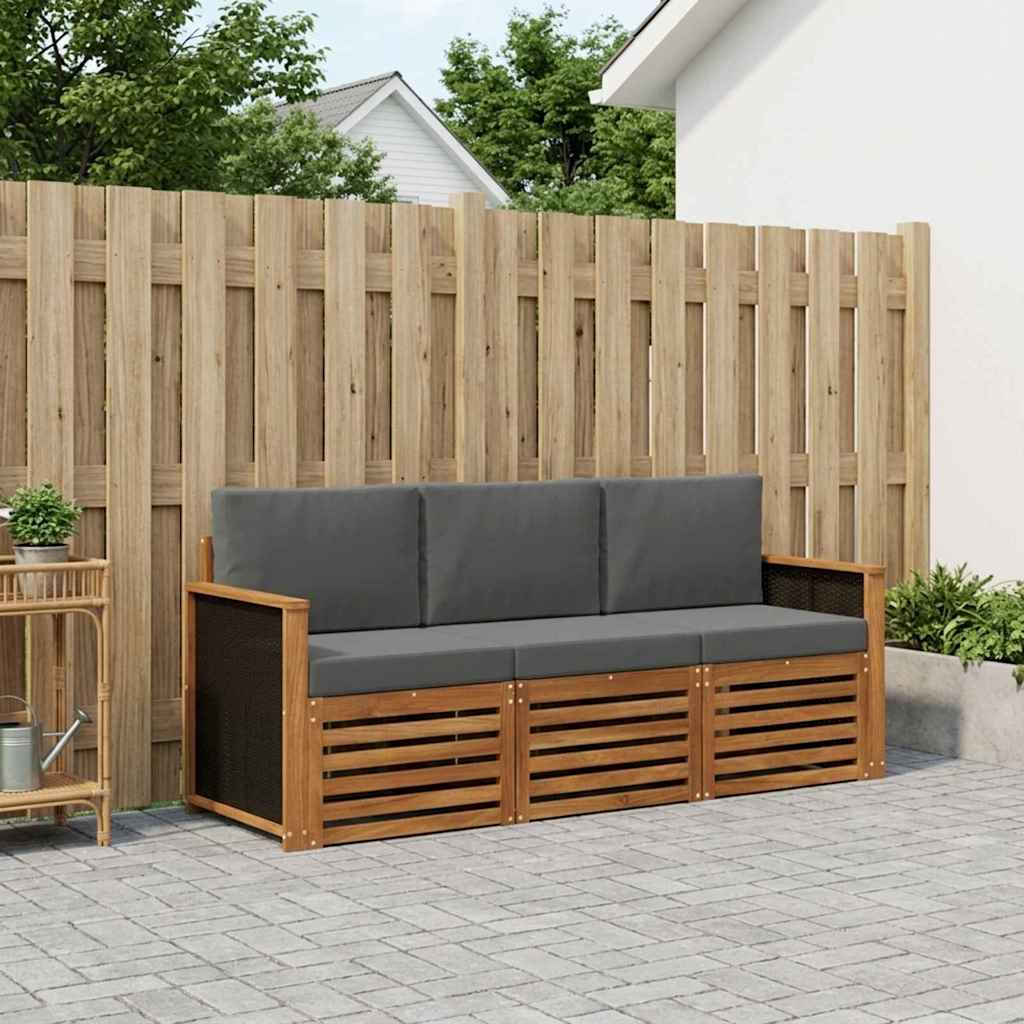 Setovi sofa 3 kom. Čvrsto drvo akacije