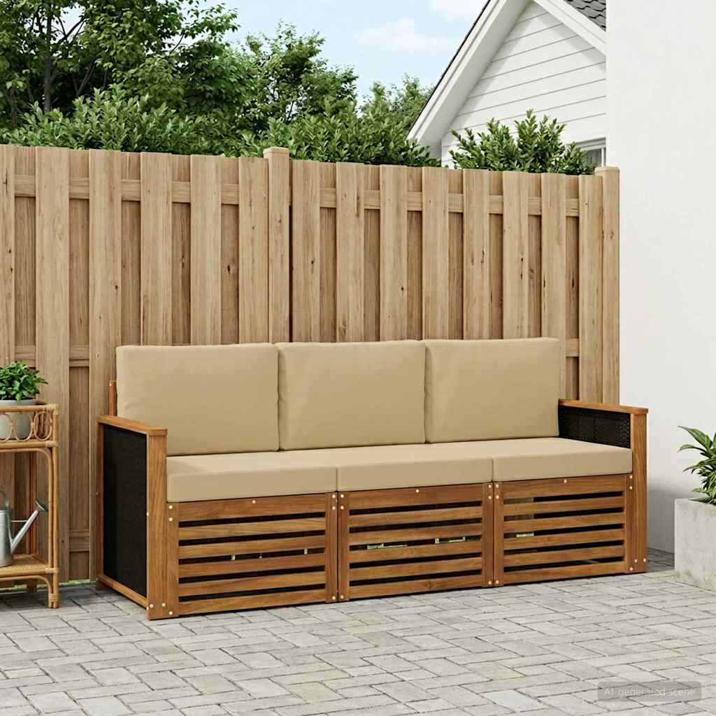 Setovi sofa 3 kom. Čvrsto drvo akacije