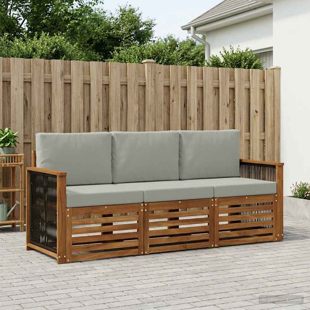 Setovi sofa 3 kom. Čvrsto drvo akacije