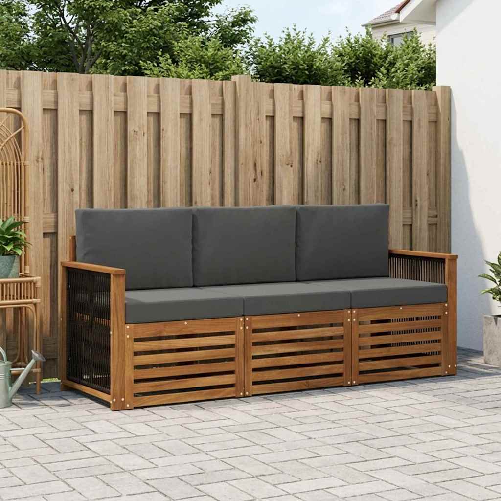 Setovi sofa 3 kom. Čvrsto drvo akacije