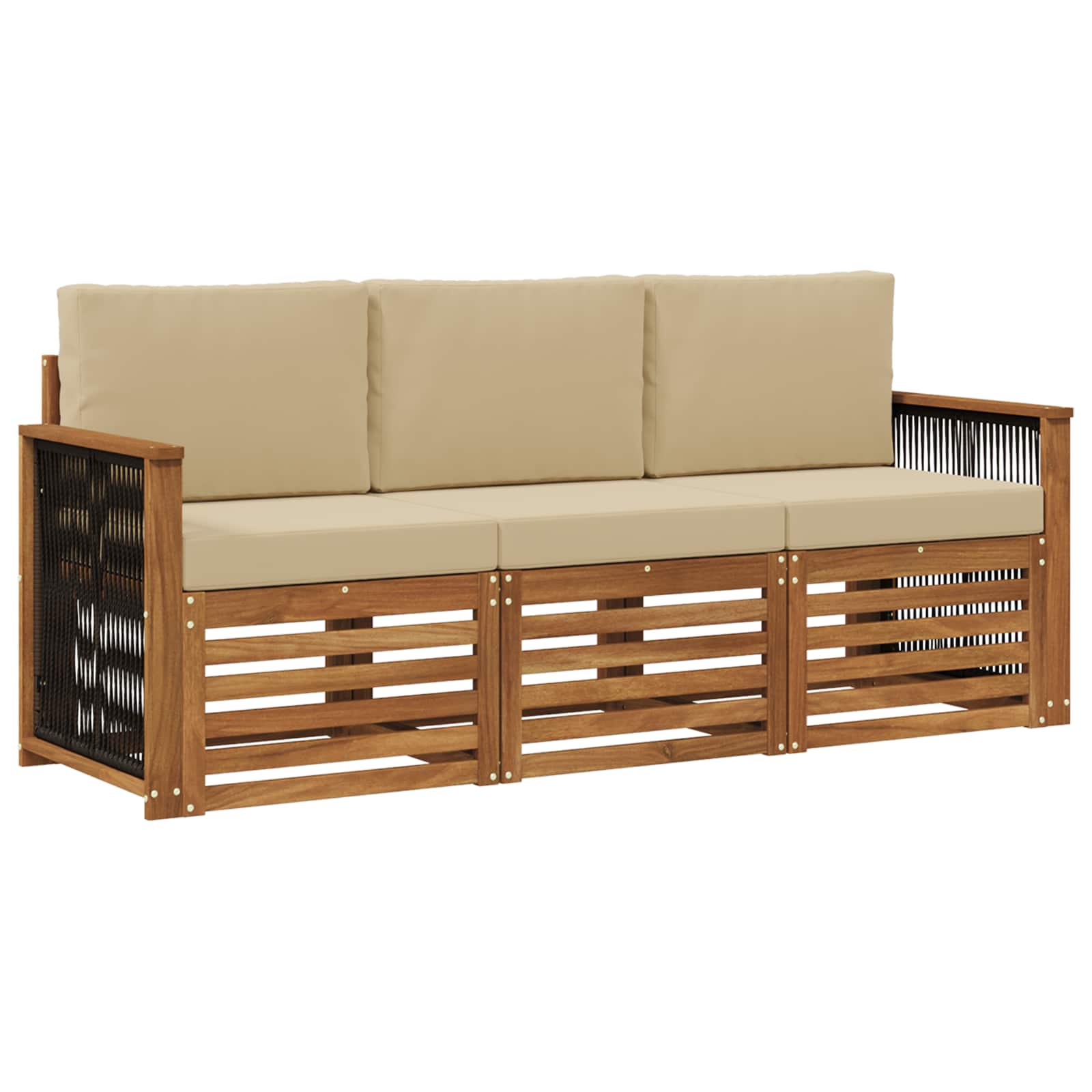 Setovi sofa s jastukom 3 pcs Čvrsto drvo akacije