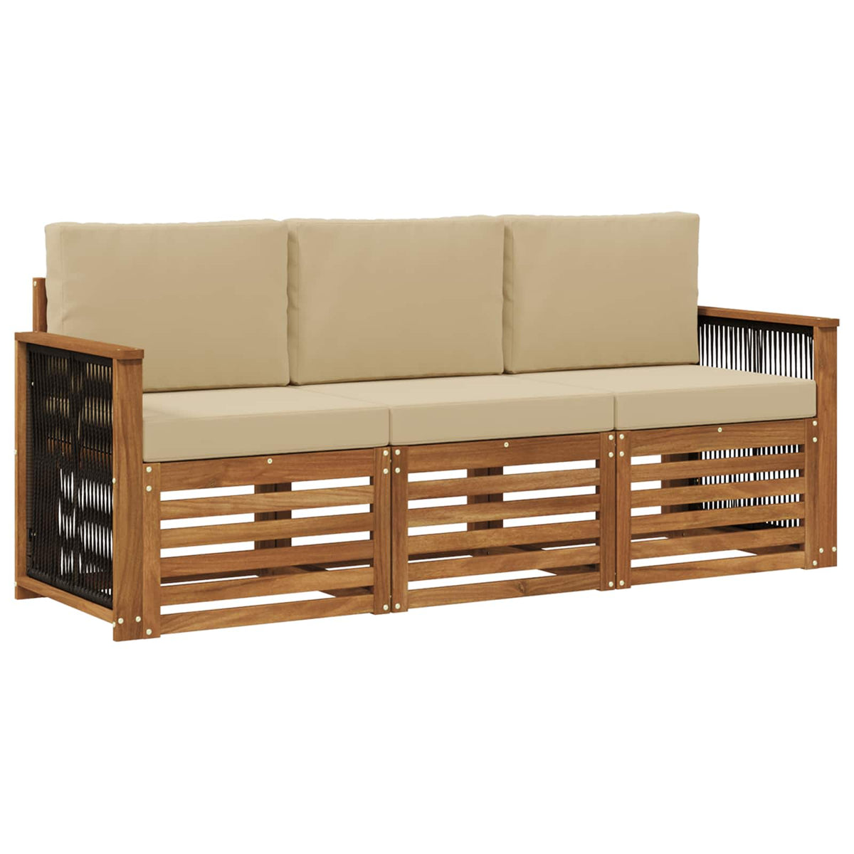 Setovi sofa 3 kom. Čvrsto drvo akacije