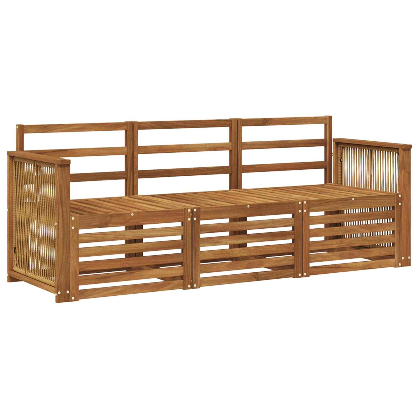 Setovi sofa 3 kom. Čvrsto drvo akacije