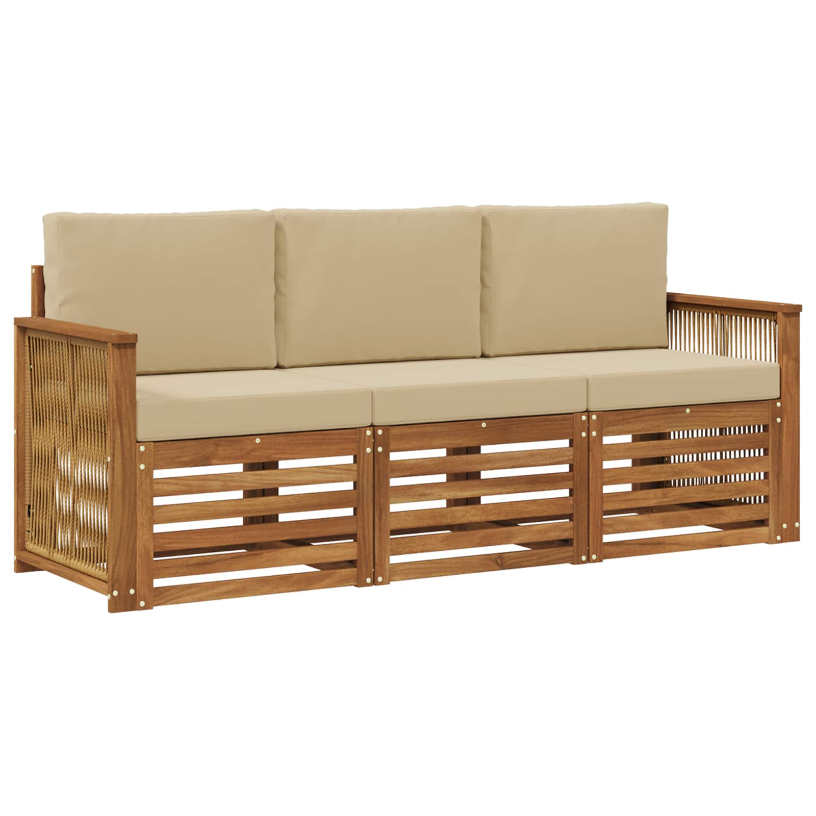 Setovi sofa 3 kom. Čvrsto drvo akacije