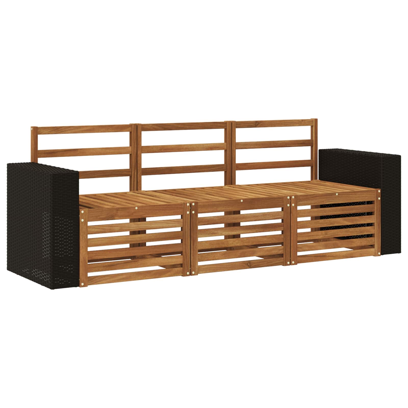 Setovi sofa 3 kom. Čvrsto drvo akacije