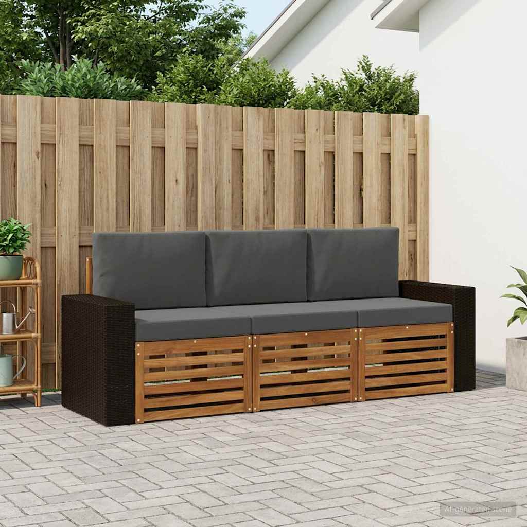 Setovi sofa 3 kom. Čvrsto drvo akacije