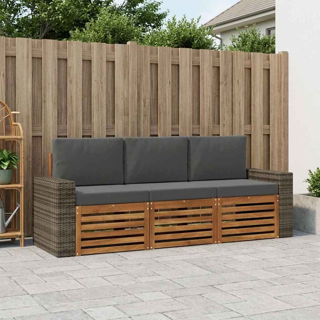 Setovi sofa s jastukom 3 pcs Čvrsto drvo akacije