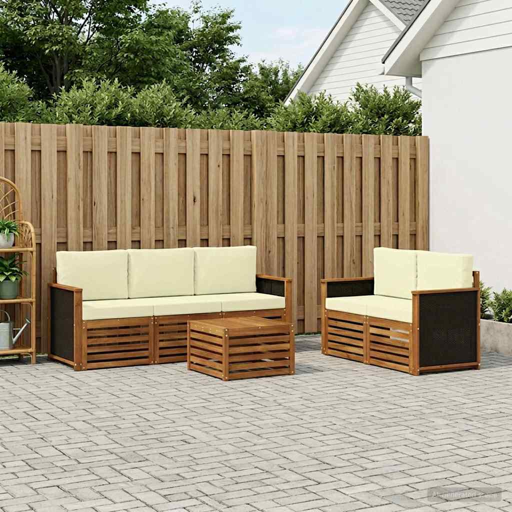 Setovi sofa s jastukom 6 pcs Čvrsto drvo akacije