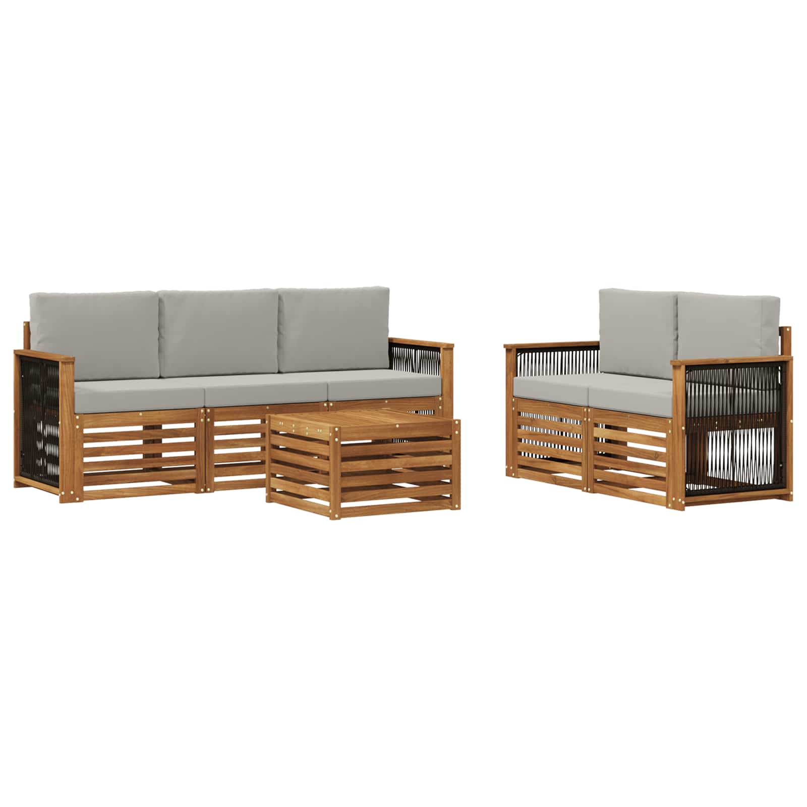Setovi sofa s jastukom 6 pcs Čvrsto drvo akacije