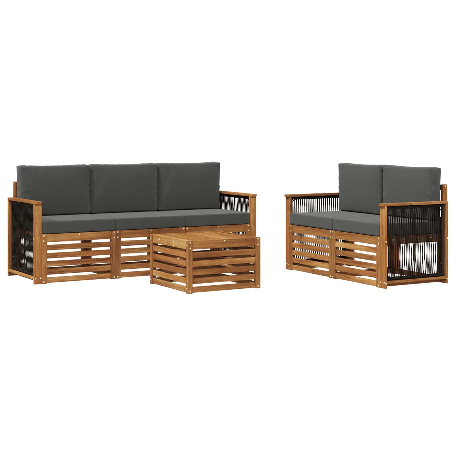 Setovi sofa s jastukom 6 pcs Čvrsto drvo akacije