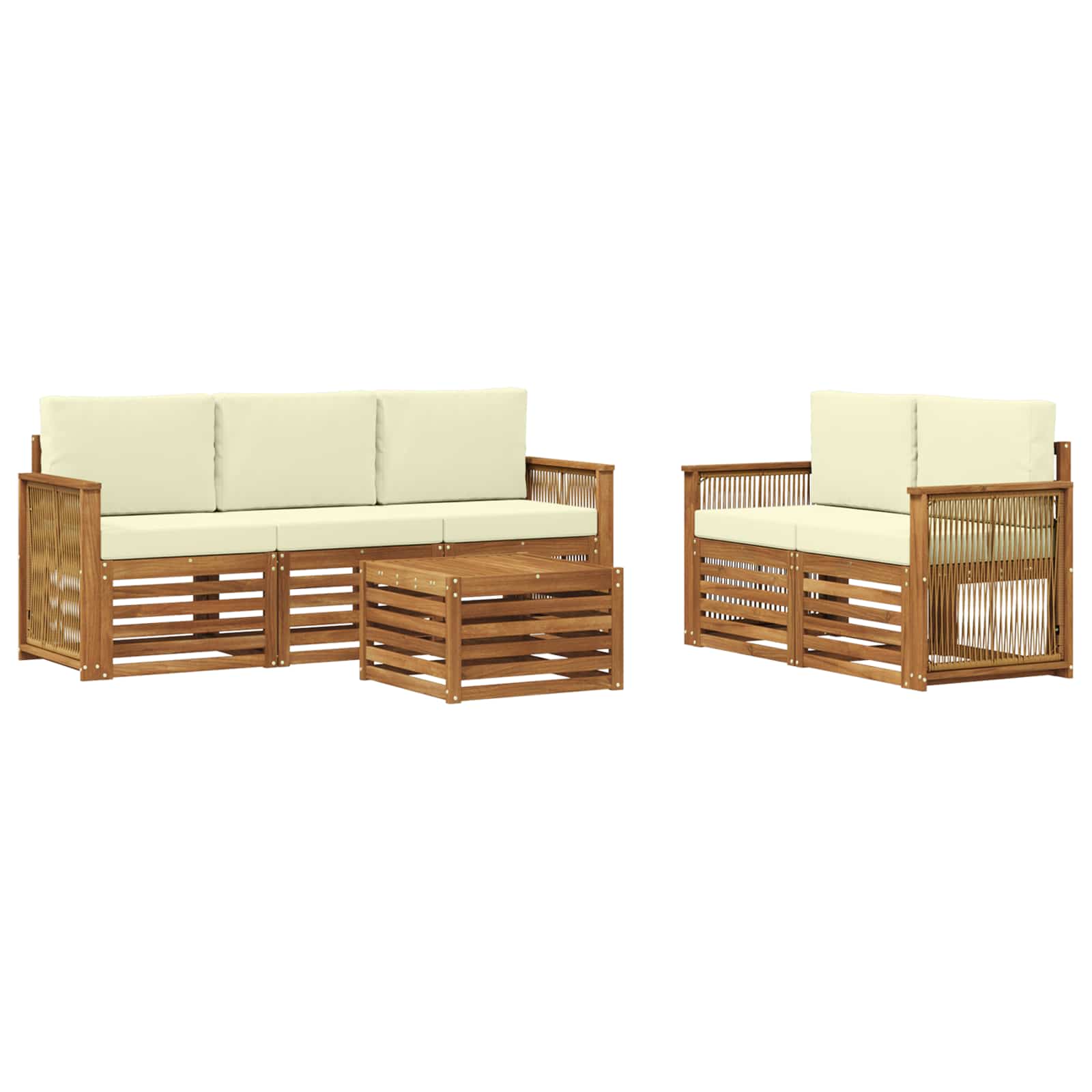 Setovi sofa s jastukom 6 pcs Čvrsto drvo akacije