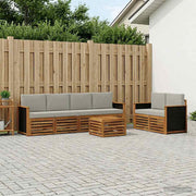 Set vanjskih sofa 7 kom. Prirodna i svjetlosiva
