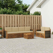 Set vanjskih sofa 7 kom. Prirodna i bež Čvrsto drvo akacije