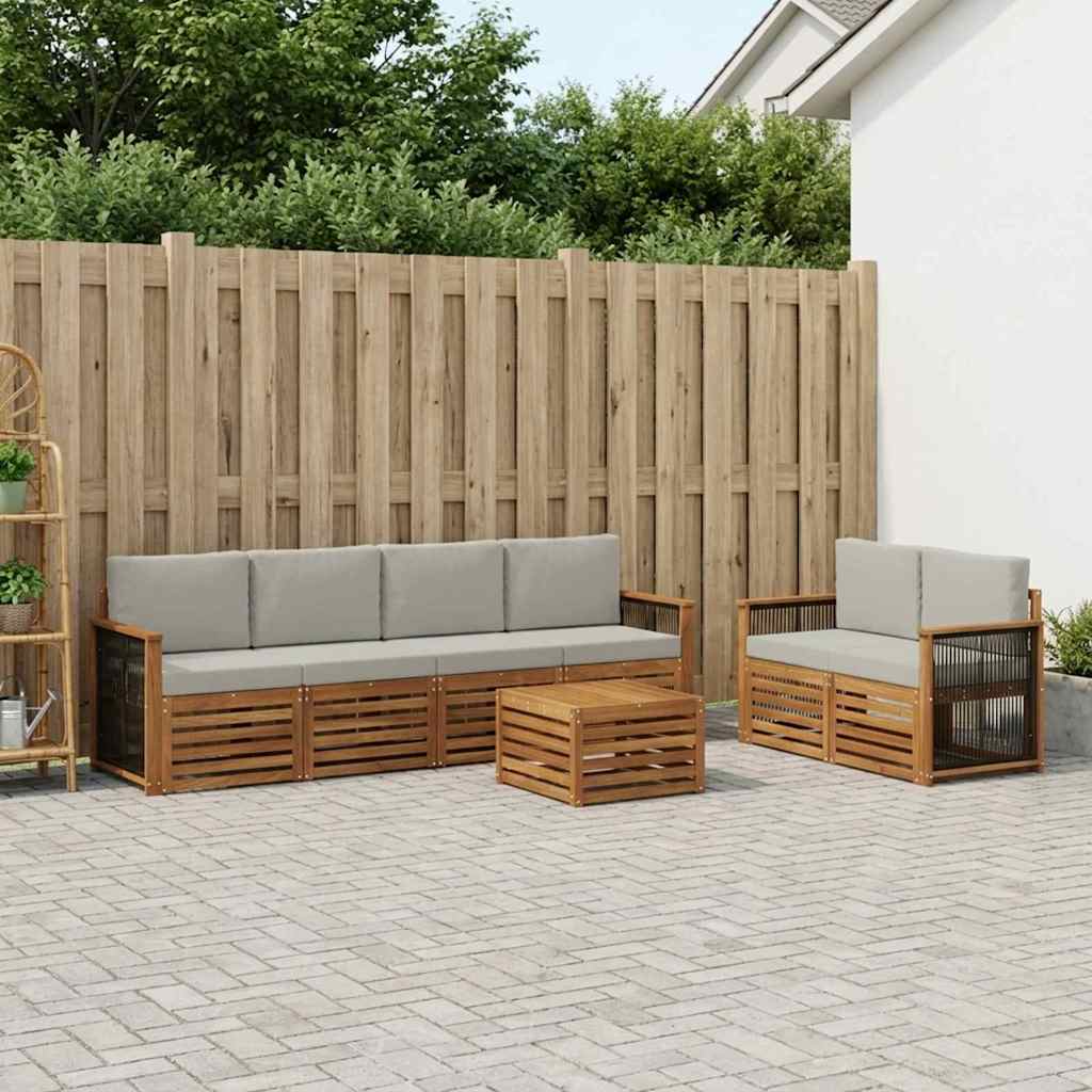 Set vanjskih sofa 7 kom. Prirodna i svjetlosiva