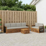 Set vanjskih sofa 7 kom. Prirodna i svjetlosiva