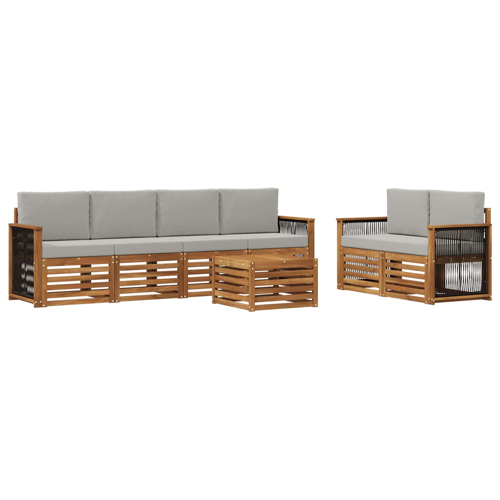 Set vanjskih sofa 7 kom. Prirodna i svjetlosiva