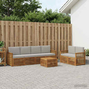 Set vanjskih sofa 7 kom. Prirodna i svjetlosiva