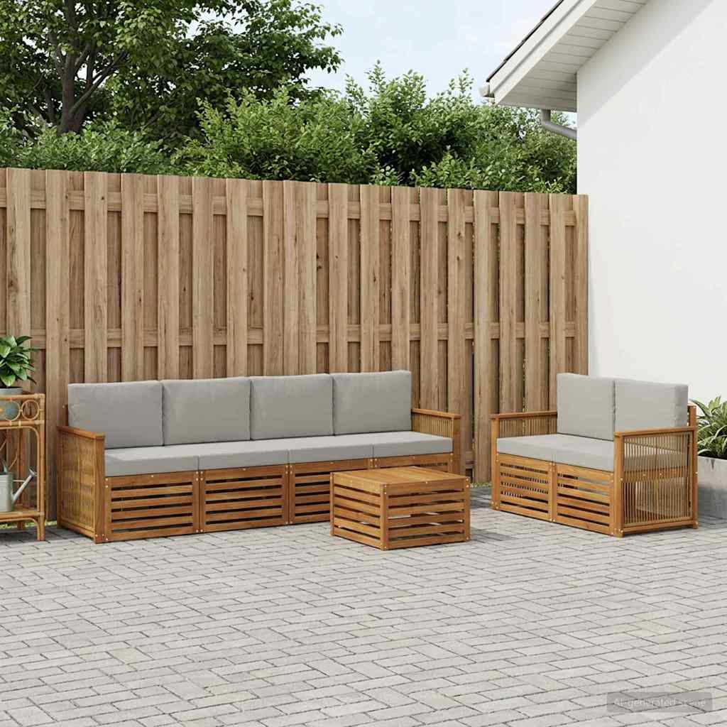 Set vanjskih sofa 7 kom. Prirodna i svjetlosiva