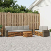Set vanjskih sofa 7 kom. Prirodna i svjetlosiva