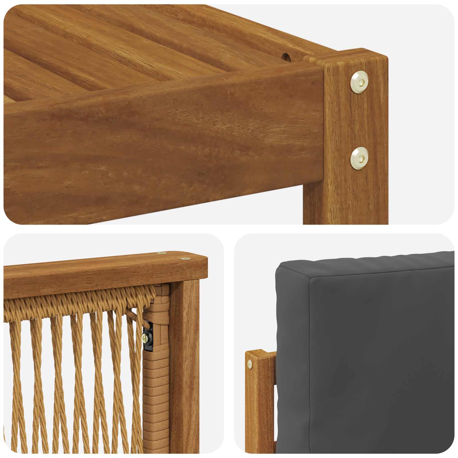 Set vanjskih sofa 7 kom. Prirodna i antracit
