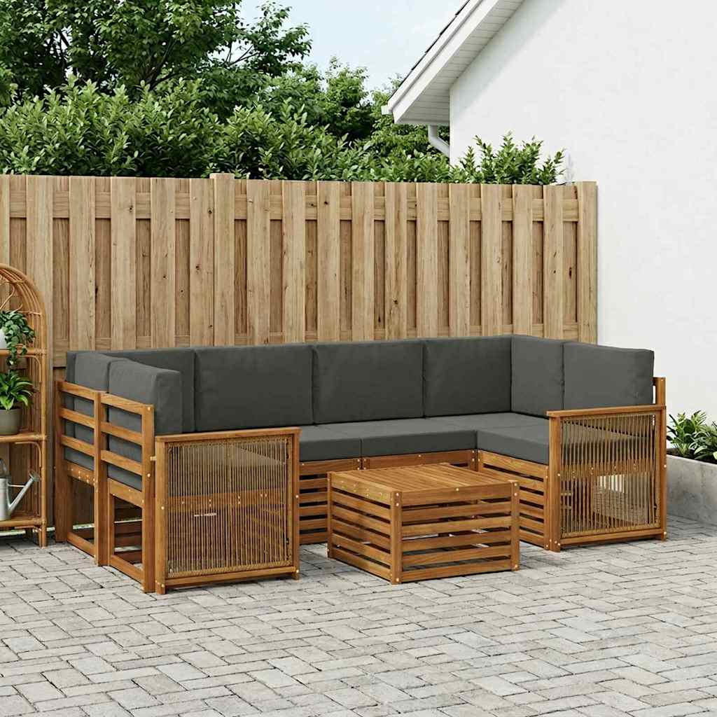Set vanjskih sofa 7 kom. Prirodna i antracit