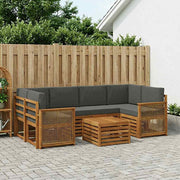 Set vanjskih sofa 7 kom. Prirodna i antracit