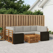 Set vanjskih sofa 7 kom. Prirodna i svjetlosiva